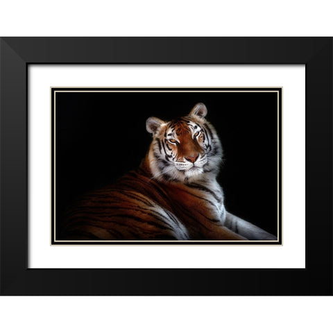 Serenity Black Modern Wood Framed Art Print with Double Matting by Pascual Buye, Santiago