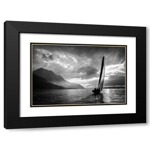Bol Dor Black Modern Wood Framed Art Print with Double Matting by Fangueiro, Jose