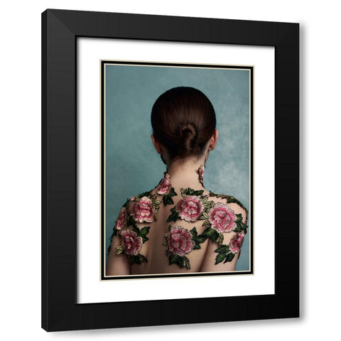 Soldato Rosso Black Modern Wood Framed Art Print with Double Matting by Naderi, Peyman