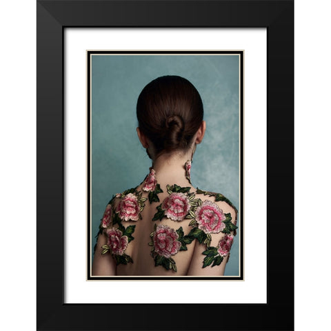 Soldato Rosso Black Modern Wood Framed Art Print with Double Matting by Naderi, Peyman