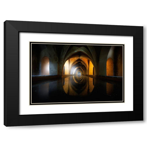 Light And Water Black Modern Wood Framed Art Print with Double Matting by Ruiz Dueso, Jorge