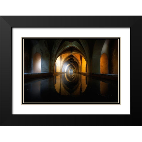 Light And Water Black Modern Wood Framed Art Print with Double Matting by Ruiz Dueso, Jorge
