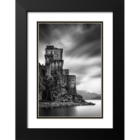 Amalfi Coast Ii Black Modern Wood Framed Art Print with Double Matting by Digalakis, George