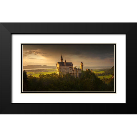 Neuschwanstein Black Modern Wood Framed Art Print with Double Matting by Kruczynski, Wojciech