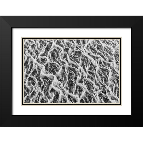 Wide River Shapes Black Modern Wood Framed Art Print with Double Matting by Svoboda MQEP, Peter