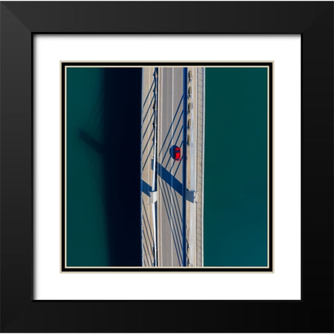 Bridge Black Modern Wood Framed Art Print with Double Matting by Kravanja, Jure