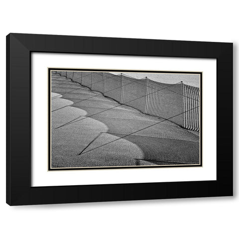 Sand Drift Barrier /3 Black Modern Wood Framed Art Print with Double Matting by Ebert, Steffen