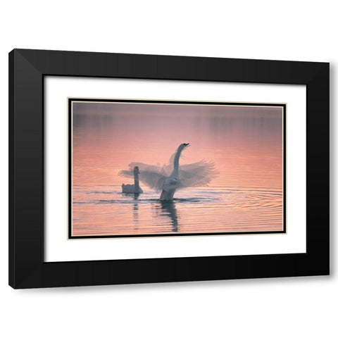 Dancing For You Black Modern Wood Framed Art Print with Double Matting by Ning, Aidong