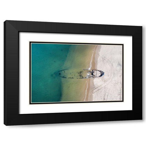 Wreck Black Modern Wood Framed Art Print with Double Matting by Cheli, Ivano