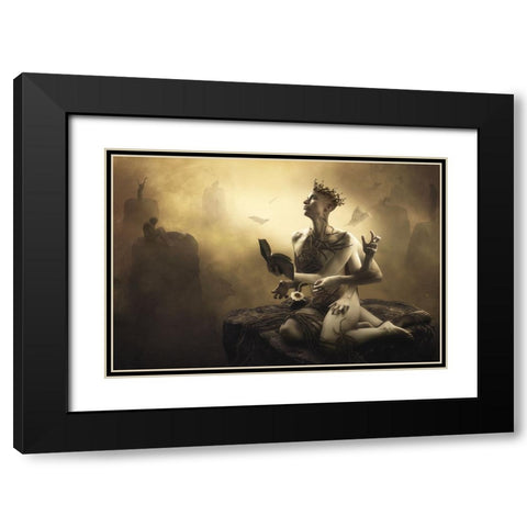 The Waste Land Black Modern Wood Framed Art Print with Double Matting by Kiciak, Christophe