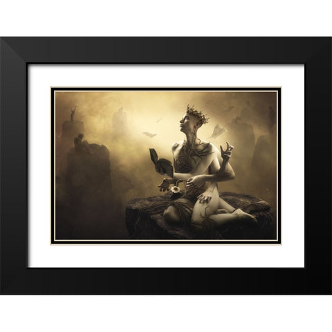 The Waste Land Black Modern Wood Framed Art Print with Double Matting by Kiciak, Christophe