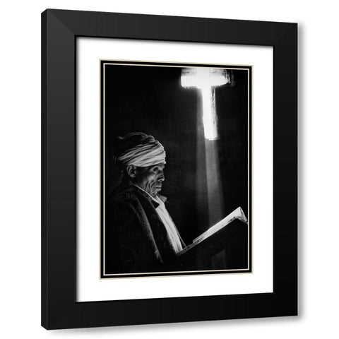 The Holy Book Black Modern Wood Framed Art Print with Double Matting by Cavalli, Giovanni