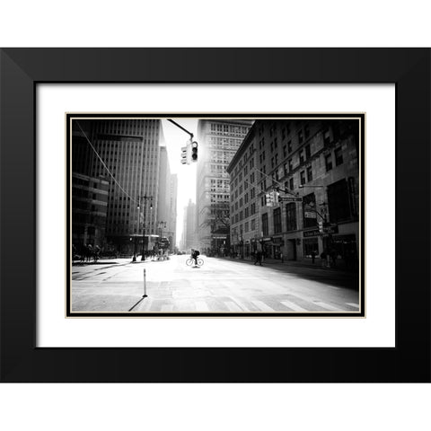 Manhattan - Street Photography Black Modern Wood Framed Art Print with Double Matting by Froyda, Martin