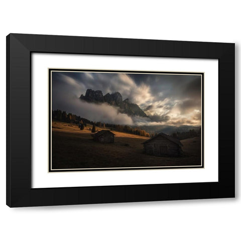 Light Explosion Black Modern Wood Framed Art Print with Double Matting by Kuric EP, Marian