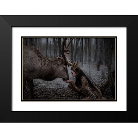 * Black Modern Wood Framed Art Print with Double Matting by Barantseva, Olga