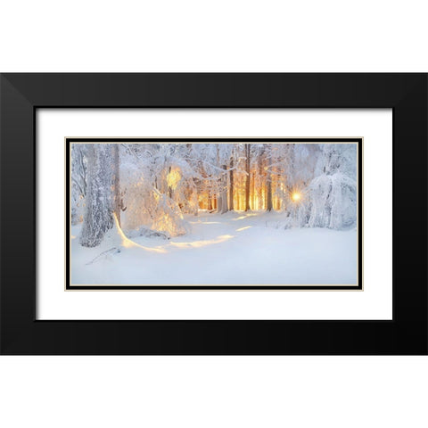 Bright Spots Black Modern Wood Framed Art Print with Double Matting by Jochen, Burger
