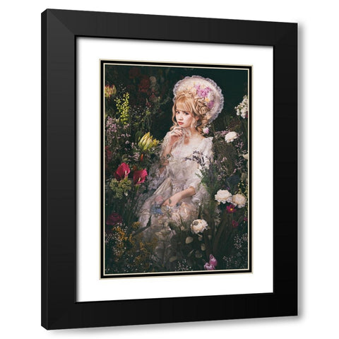 Weddingdoll Black Modern Wood Framed Art Print with Double Matting by Kiyota, Daisuke