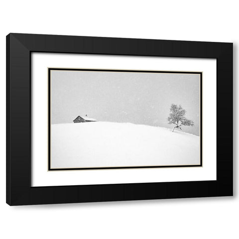 Ramsvikveien Black Modern Wood Framed Art Print with Double Matting by Perdomo, Pablo