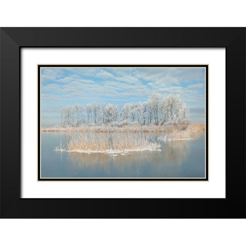 Winter Black Modern Wood Framed Art Print with Double Matting by Haaksma, Piet