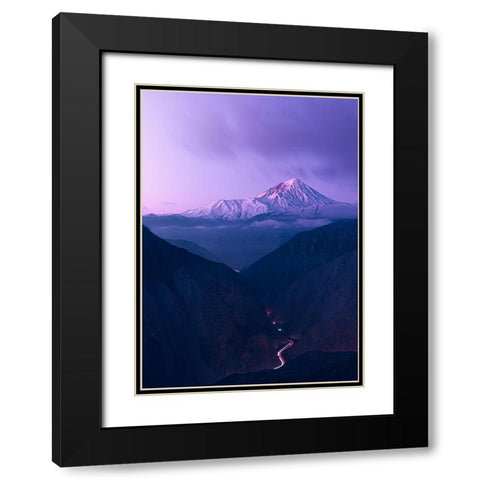 Leading To Mount Damavand Ce Black Modern Wood Framed Art Print with Double Matting by Behzad, Majid