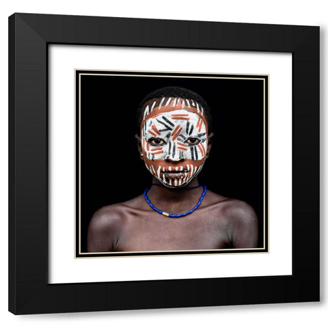 Suri Mask Black Modern Wood Framed Art Print with Double Matting by Duarte, Carlos