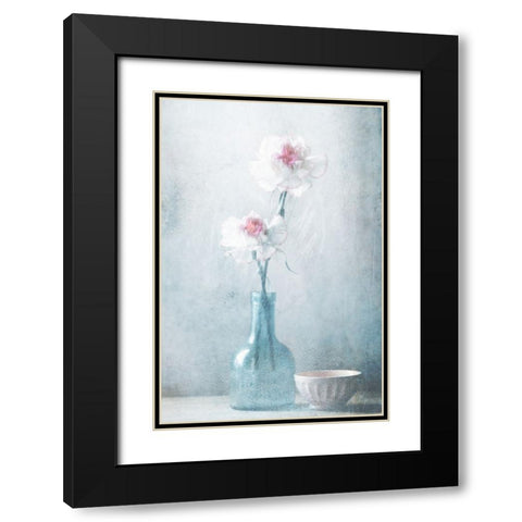 Friendship In Flowers Black Modern Wood Framed Art Print with Double Matting by Devos, Delphine