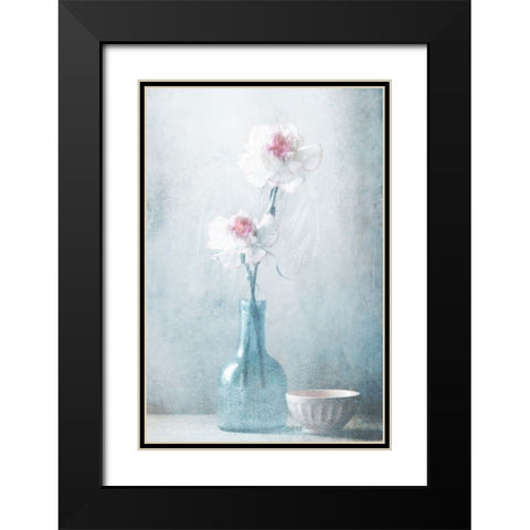 Friendship In Flowers Black Modern Wood Framed Art Print with Double Matting by Devos, Delphine