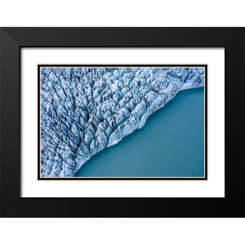 Flying Over Iceland Black Modern Wood Framed Art Print with Double Matting by Ruoppolo, Luigi