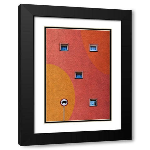 4Plus1 Black Modern Wood Framed Art Print with Double Matting by aRRO