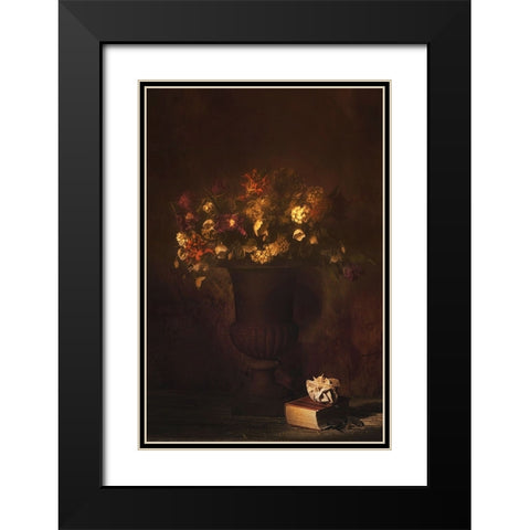 Shades In Braun Black Modern Wood Framed Art Print with Double Matting by Dingemans, Saskia