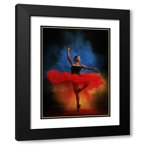 Color Dance Black Modern Wood Framed Art Print with Double Matting by Kisworo, Sebastian