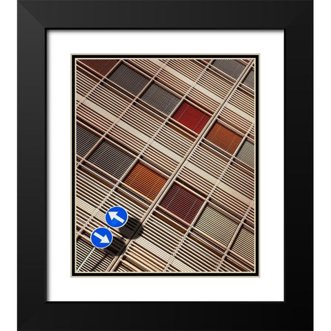 Wooden Windows Black Modern Wood Framed Art Print with Double Matting by Buczkowski, Tomasz