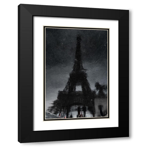 Rain In Paris Black Modern Wood Framed Art Print with Double Matting by Weber, Roland