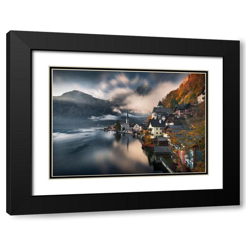 Hallstatt Black Modern Wood Framed Art Print with Double Matting by Nienartowicz, Karol