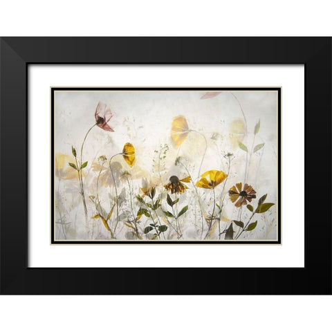 Flower Party Black Modern Wood Framed Art Print with Double Matting by Talen, Nel