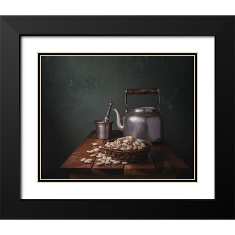 Beans Black Modern Wood Framed Art Print with Double Matting by Perfoncio, Margareth
