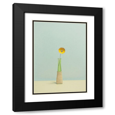 Flower Black Modern Wood Framed Art Print with Double Matting by Radecki, Lech