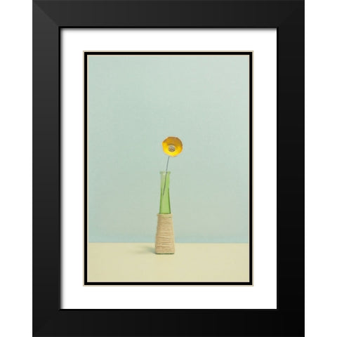 Flower Black Modern Wood Framed Art Print with Double Matting by Radecki, Lech