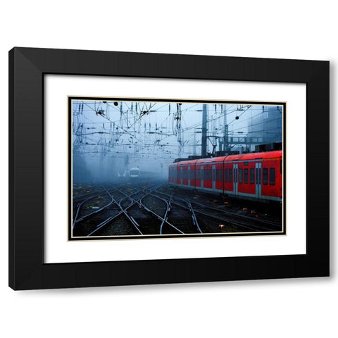 Railroads Black Modern Wood Framed Art Print with Double Matting by Buss, Alexander