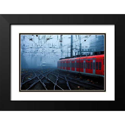Railroads Black Modern Wood Framed Art Print with Double Matting by Buss, Alexander