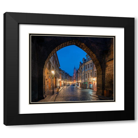 Classic Prague Black Modern Wood Framed Art Print with Double Matting by Melnychenko, Sergiy