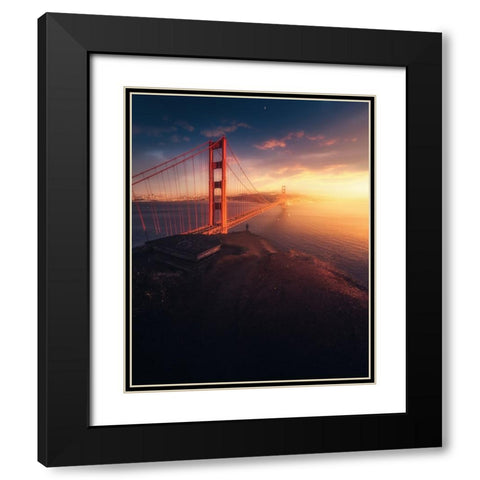 On The Edge Black Modern Wood Framed Art Print with Double Matting by George, David