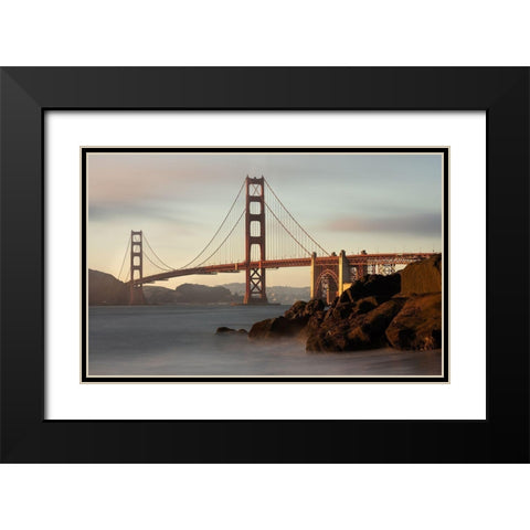 Golden Gate Bridge Black Modern Wood Framed Art Print with Double Matting by Langager, Ron