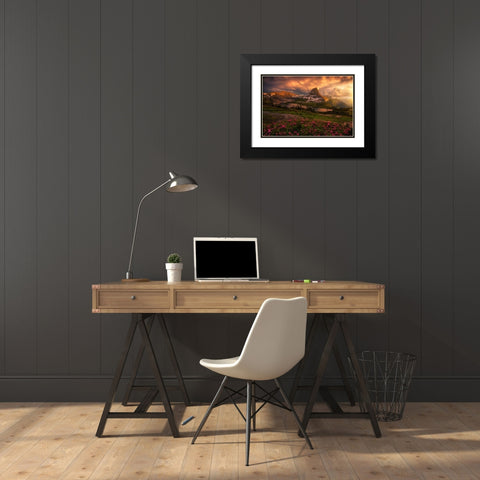 Sunstorm Black Modern Wood Framed Art Print with Double Matting by Dyar, Ryan