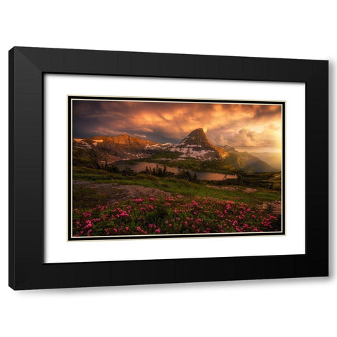 Sunstorm Black Modern Wood Framed Art Print with Double Matting by Dyar, Ryan