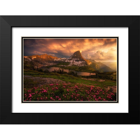 Sunstorm Black Modern Wood Framed Art Print with Double Matting by Dyar, Ryan