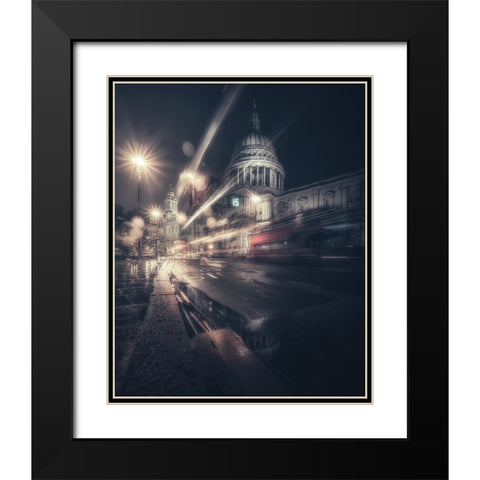 Rush Black Modern Wood Framed Art Print with Double Matting by George, David