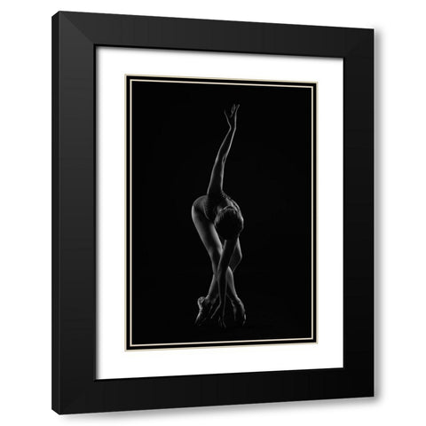 String Black Modern Wood Framed Art Print with Double Matting by Alexandr