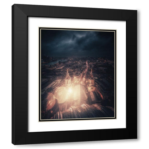 A Light In Darkness Black Modern Wood Framed Art Print with Double Matting by George, David