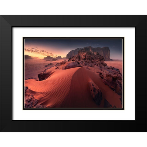 Red Sand Dune Black Modern Wood Framed Art Print with Double Matting by Nienartowicz, Karol